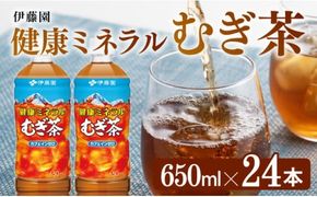 健康ミネラル むぎ茶650ml×24本PET 【 麦茶 ペットボトル 水分補給 セット カロリーゼロ 備蓄 ソフトドリンク 飲料 飲み物 ケース 送料無料 】 [D07357]