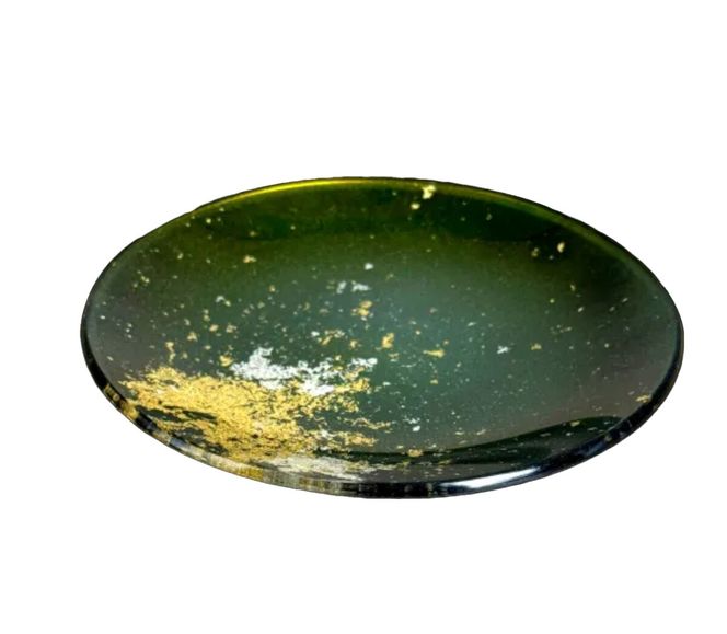丸小皿 マジョ（金箔）グリーン［NF179］ 303446_CU90082VC03