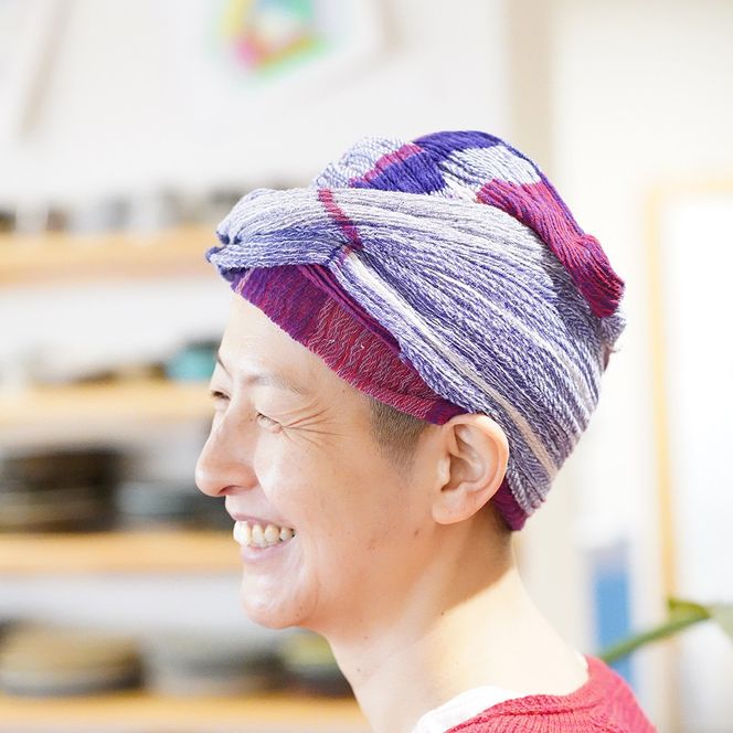 tamaki niime播州織コットン100％ルーツショール（中判）（22-4 ）