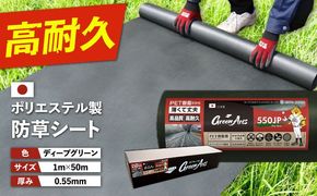ポリエステル製 防草シート ディープグリーン 1m×50m 550JP 糸島市 / 株式会社NITTOSEKKO 除草 ガーデニング[ATQ001]