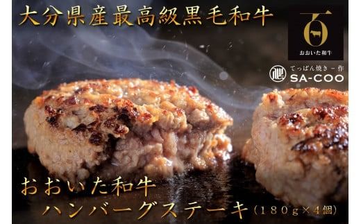 黒毛和牛100％! おおいた和牛ハンバーグステーキ 180g×4枚（計720g）_2479R