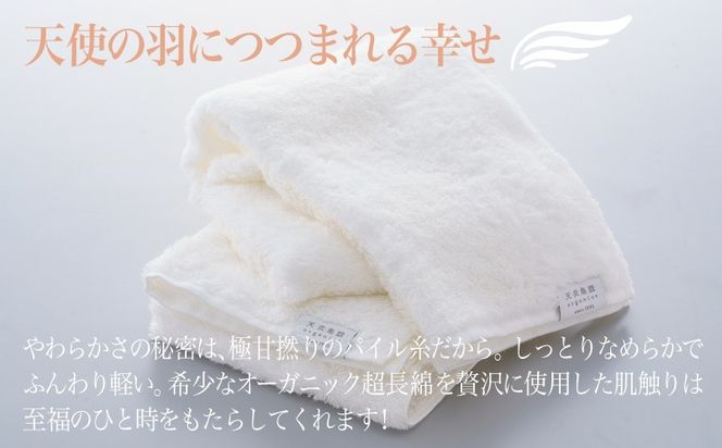 TTM0003 【高島屋選定品】天衣無縫アンジュ（Ange） フェイスタオル2枚（ホワイト） オーガニックコットン100％
