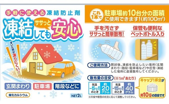 融雪剤 凍結してもササっと安心 2L × 2本 雑貨 日用品 凍結防止
