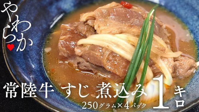 【茨城県共通返礼品】やわらか 常陸牛 すじ 煮込み 250g × 4パック (計 1000g ) 牛すじ 牛すじ煮込み 牛肉 和牛 ふるさと納税 おかず 惣菜 [AU141ya]