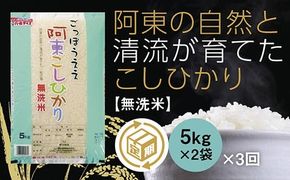 A113 阿東こしひかり（無洗米5kg×2）3か月定期便