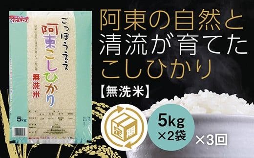 A113 阿東こしひかり（無洗米5kg×2）3か月定期便