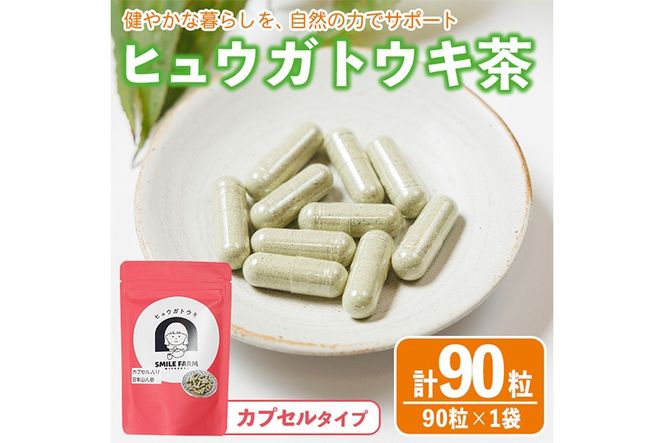 ヒュウガトウキ茶 カプセル(90粒×1袋) トウキ茶 お茶 便利 簡単 生薬 ヒュウガトウキ 日本山人参 宮崎県産 国産【SF-02】【SMILE FARM】