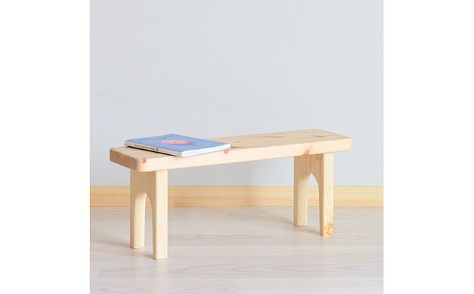 木製キッズチェア かわいい『miniベンチ』（カラー：クリア） │パイン材 ハンドメイド 子供用 キッズチェア おしゃれ 子供用家具 WoodPark 和歌山県美浜町