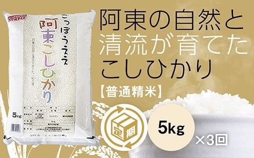 B107 阿東こしひかり（普通精米5kg）3か月定期便