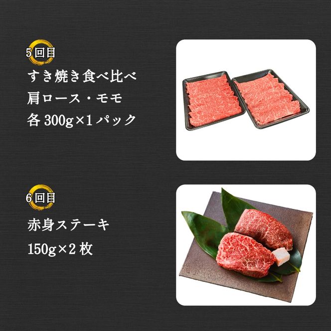 【定期便 全6回】宮崎県西ノ原牧場・なかにしプレミアム和牛バラエティ定期便（牛肉 黒毛和牛 すき焼き しゃぶしゃぶ モモ 定期便 A4 A5）