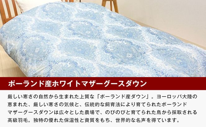ポーランドマザーグース93％ 二層式 80超長綿 1.3kg 羽毛（8106B）