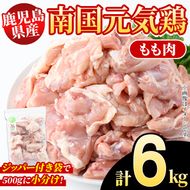 鹿児島県産！南国元気鶏 もも肉(計6kg) 国産 九州産 鹿児島産 鶏肉 鶏モモ 鶏もも モモ肉 小分け 弁当 おかず Bセット【さるがく水産】akn028-26