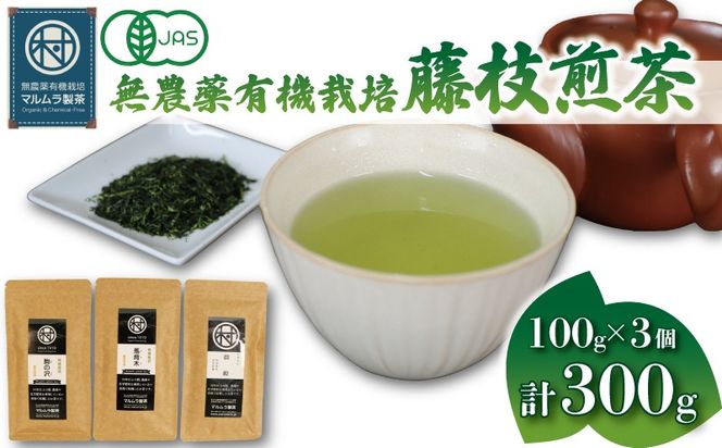 有機 栽培 藤枝 煎茶 3種セット 100g×3個 計300g 無農薬 煎茶 有機栽培 お茶 静岡茶 贈答 ギフト お取り寄せ マルムラ製茶 静岡県産 藤枝［PT0207-000009］
