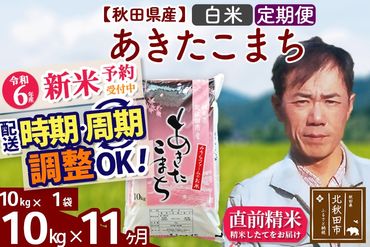 ※令和6年産 新米予約※《定期便11ヶ月》秋田県産 あきたこまち 10kg【白米】(10kg袋) 2024年産 お届け時期選べる お届け周期調整可能 隔月に調整OK お米 みそらファーム|msrf-10611