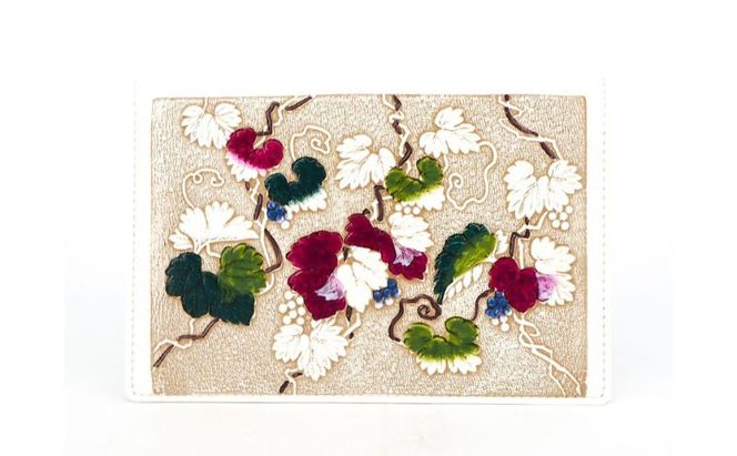 【文庫屋大関】パーソナルホルダー　野葡萄【皮革工芸品】 民芸品 雑貨 日用品 文房具 革小物 革製品 ファイル ケース 