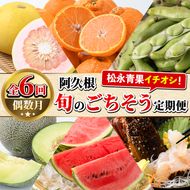 ＜定期便・全6回(偶数月)＞阿久根旬のごちそう定期便(ぼんたん・露地不知火・そら豆・南国グリーンメロン・大玉スイカ・伊勢海老) 国産 フルーツ 果物 柑橘 野菜 豆類 魚介 ボンタン 文旦 そらまめ すいか えび エビ 季節 訳あり 【松永青果】akn053-50