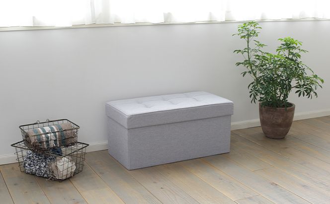 スツール 収納スツール 収納ボックス おしゃれ 収納ベンチ 折りたたみ収納スツール ワイド SSTR-76 ライトグレー アイリスオーヤマ 座れる 椅子 イス チェア オットマン 収納 フタ付き インテリア 