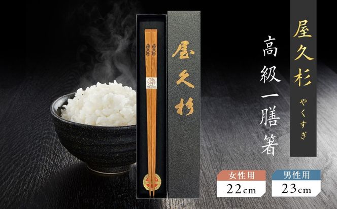 ＜選べる＞屋久杉 高級一膳箸 女性用（22cm）or男性用（23cm）　K042-009_SKU