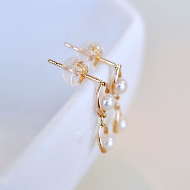 K10YG(10金) イエローゴールド 揺れる ベビーパール ピアス (5mm) 保証書付 2126 242-041