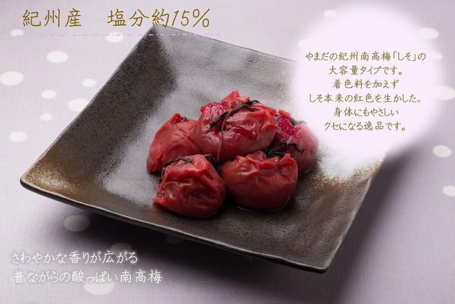 【定期便・3ヵ月毎 全3回】ご家庭用 紀州南高梅 しそ漬 つぶれ 700g×2 ［YM16］ 303446_DX90034