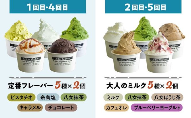 ジェラート アイス 【 全6回 定期便 】 カップ 10個 × 4回 / お楽しみ ボトル 2個 × 2回 セット 糸島 / LoiterMarket ロイターマーケット [AGD011]  アイスクリーム