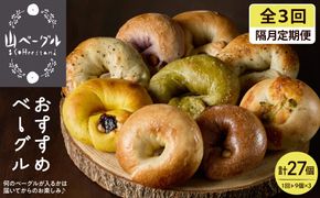 【隔月定期便】おすすめベーグル 9個セット×3回 山形県 東根市 hi086-006