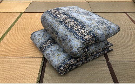 ふとん打ち直し　アジアン柄　抗菌・抗ウイルス生地　２枚組【CW87W】（滋賀県　近江八幡市）