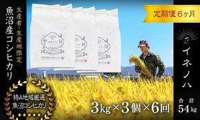 ＜定期便・全6回＞【令和7年産】魚沼産コシヒカリ「イネノハ 」精米(3kg×3)×6回 お米 白米 ご飯 産地直送 ミネラル 栄養分 こだわり 人気 新鮮 