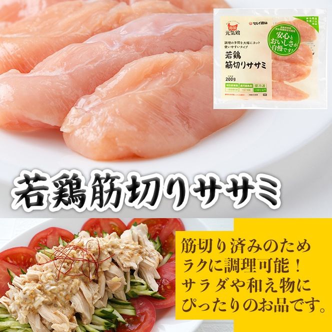 isa490 南国元気鶏セット(合計1.1kg・4種) 鶏肉 小分け もも肉 モモ肉 むね肉 ムネ肉 胸肉 ささみ ササミ ささ身 ミンチ 切り身 鹿児島 国産 九州産 冷凍 親子丼 サラダチキン チャーハン 【マルイ食品】