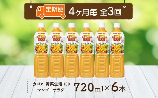 ns038-066　【定期便】4ヵ月毎全3回野菜生活100 マンゴーサラダ 720mlPET