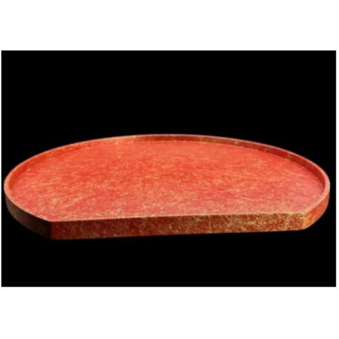木製 半月トレイ 乱糸（マット仕上げ）本朱［NF70］ 303446_CU90036VC01