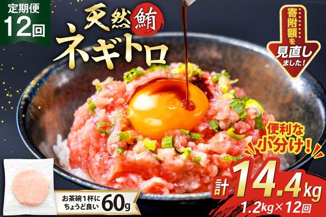 12回 定期便 天然 マグロ ネギトロ まぐろたたき 冷凍 60g 20個 計1.2kg [トライ産業株式会社 静岡県 吉田町 22424397] 小分け 個包装 まぐろのたたき 鮪 まぐろ ネギトロ丼 ねぎとろ マグロたたき