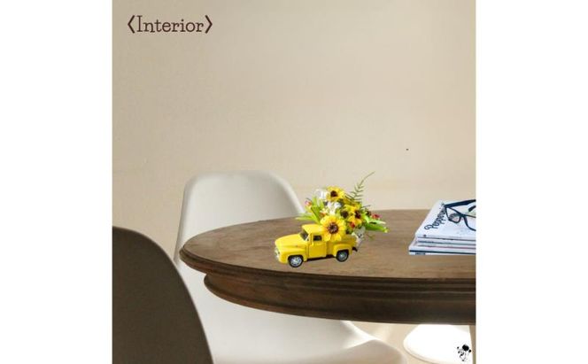 ひまわりミニカー 造花 アレンジ インテリア 可愛い ミニチュア アレンジメント ギフト プレゼント 雑貨  ひまわり イエロー 墨田区 東京