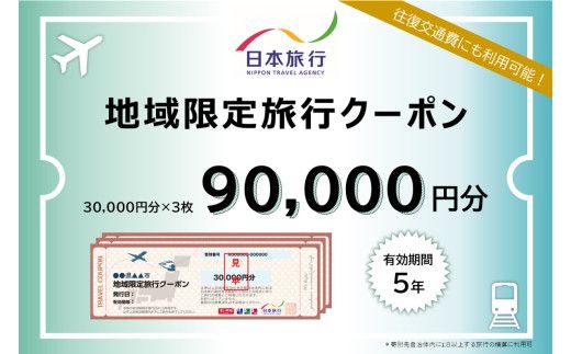 北海道登別市 地域限定旅行クーポン 90,000円分 | 日本旅行 トラベルクーポン 納税チケット 旅行 宿泊券 ホテル 観光 旅行 旅行券 交通費 体験 宿泊 夏休み 冬休み 家族旅行 ひとり旅 カップル 夫婦 親子 登別市旅行