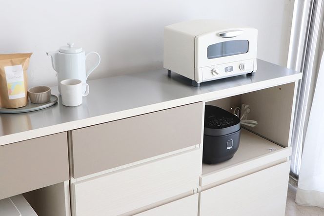 【東馬家具】クラージュ180組合せ_60ダスト引出+60チェスト+60OP引出+180天板ステン【キッチンカウンター キッチン リビング 収納 国産 シンプル ふるさと納税】(H060678)