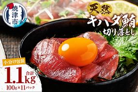 a12-279　天然 キハダマグロ 切り落し 小分け 焼津 海の極 計1.1kg 100g×11P