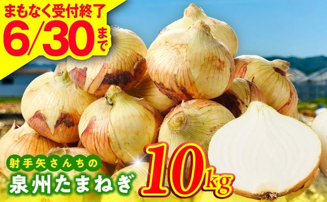 G3686-1 【6月30日受付終了】泉州たまねぎ 10kg 玉ねぎ 射手矢農園【家計応援 タマネギ 玉葱 野菜 やさい 高評価 期間限定】