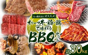 太っ腹社長にオススメ！オリーブ牛・豚・鶏で味わう　BBQセット 計30kg 372013_HM246