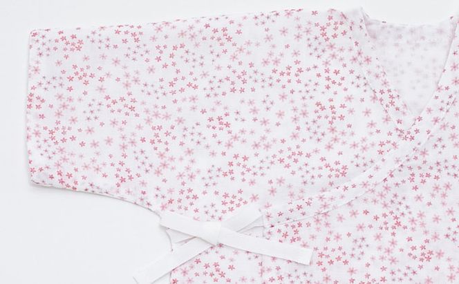 PGガーゼ　ベビー肌着セット 60cm　小花 ベビー用品 ピンク 花柄 女の子 赤ちゃん 短肌着 コンビ肌着 裏始末 サイズ調整 股下ホック 肌に優しい 