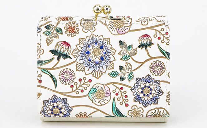 【文庫屋大関】三つ折りミニ財布　ダリア（コバルトブルー）【皮革工芸品】 ファッション 小物 民芸品 お札 カード 小銭 手のひらサイズ コンパクト 大人かわいい 牛革 手作り 国産 