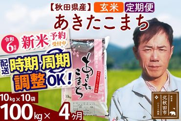 ※令和6年産 新米予約※《定期便4ヶ月》秋田県産 あきたこまち 100kg【玄米】(10kg袋) 2024年産 お届け時期選べる お届け周期調整可能 隔月に調整OK お米 みそらファーム|msrf-21704