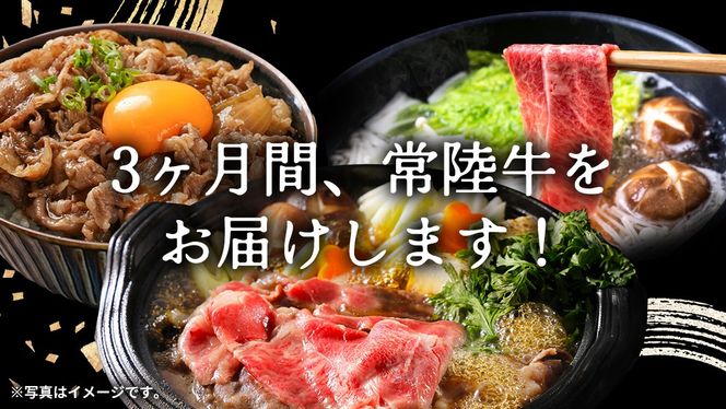 ＼ 選べるスタート月 ／【 定期便 全3回 】 常陸牛 人気 3ヶ月 堪能セット 【 2026年9月～2027年3月スタート 】(茨城県共通返礼品) 牛肉 肉 お肉 国産 国産牛 赤身 切り落とし すき焼き しゃぶしゃぶ 焼肉 焼き肉 和牛 黒毛和牛 [BX18-62-NT]