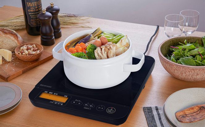 卓上IHコンロ 1400W 液晶付きIHC-T71-B IHクッキングヒーター 卓上 1口  IHC-T71-B ブラック アイリスオーヤマ 1400W 液晶付き 7段階温度調節 保温モード 電磁調理器 パネル付 鍋 揚げ物 焼く 温める 炒める 煮る