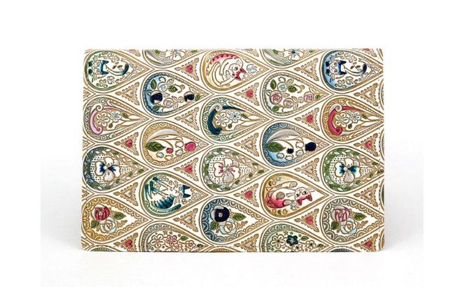 【文庫屋大関】パーソナルホルダー　花と猫＜インディゴ＞【皮革工芸品】 民芸品 雑貨 日用品 文房具 革小物 革製品 ファイル ケース 