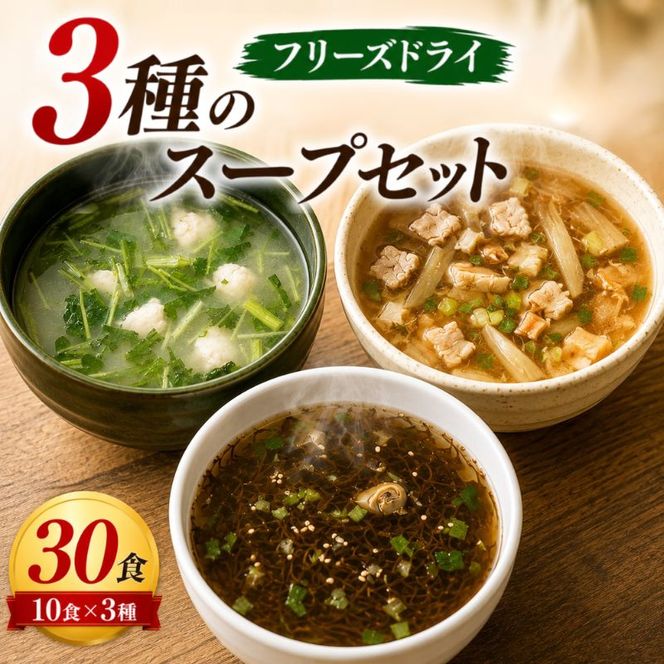 九州産 3種 の フリーズドライ スープ セット 10食×3種 計30食