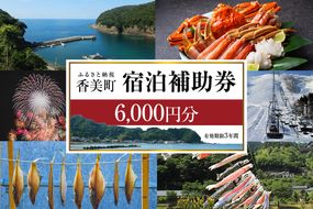 《12/25まで年内発送》【香美町 宿泊補助券 町内 共通 6000円分 有効期限3年】ふるさと納税 おすすめ 宿泊 助成 香住 村岡 小代 兵庫県 日本海 松葉がに 香住ガニ セコガニ かにすき かに のどぐろ 活イカ いか 但馬牛 母の日 父の日 ギフト 贈答 プレゼント あまるべ鉄橋 余部鉄橋 クリスタルタワー ハチ北スキー場 おじろスキー場 香美町 25-02