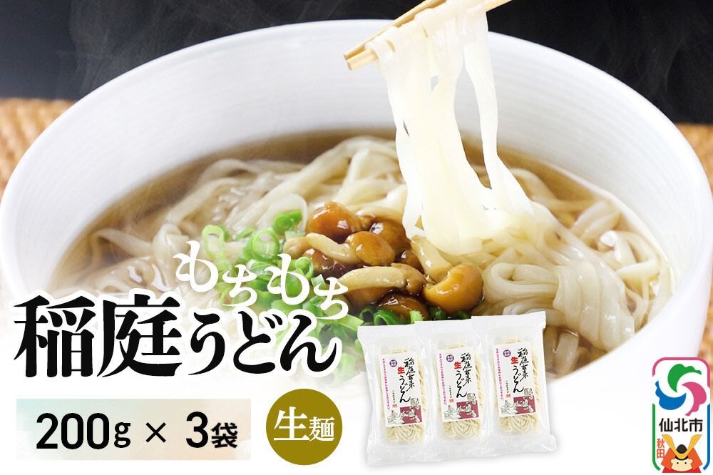 稲庭古来堂 稲庭古来生うどん 200g×3パック 伝統製法認定 稲庭うどん 稲庭古来うどん [生麺 なまめん 生めん 細麺 無添加 モチモチ ツルツル もちもち つるつる ご当地 お取り寄せ 手綯 てない 稲庭饂飩]|02_ikd-250301