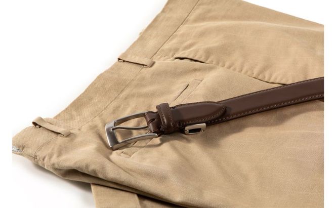 スコッチグレイン監修　オリジナルイタリアンレザーベルト（スムースダークブラウン）　イタリアン ベルト　本革　東京都　墨田区