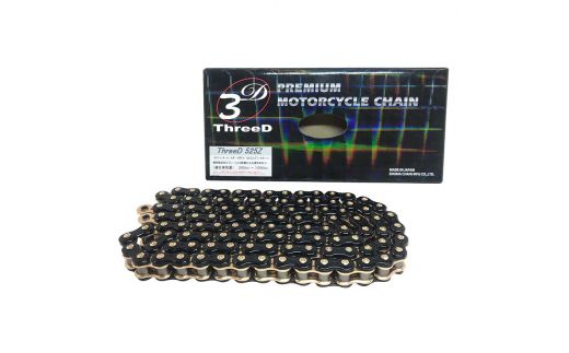 プレミアム モーターサイクルチェーン ThreeD スリード 525ZN/3D BK;GP
