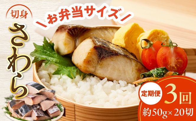 G4008 【定期便】さわら 切身 約50g×20切れ 全3回【お弁当サイズ 小分け 漁師 手切り 1kg 泉州 鰆 切り身 弁当 朝食 時短 訳あり サイズ不揃い 規格外 冷凍食品】